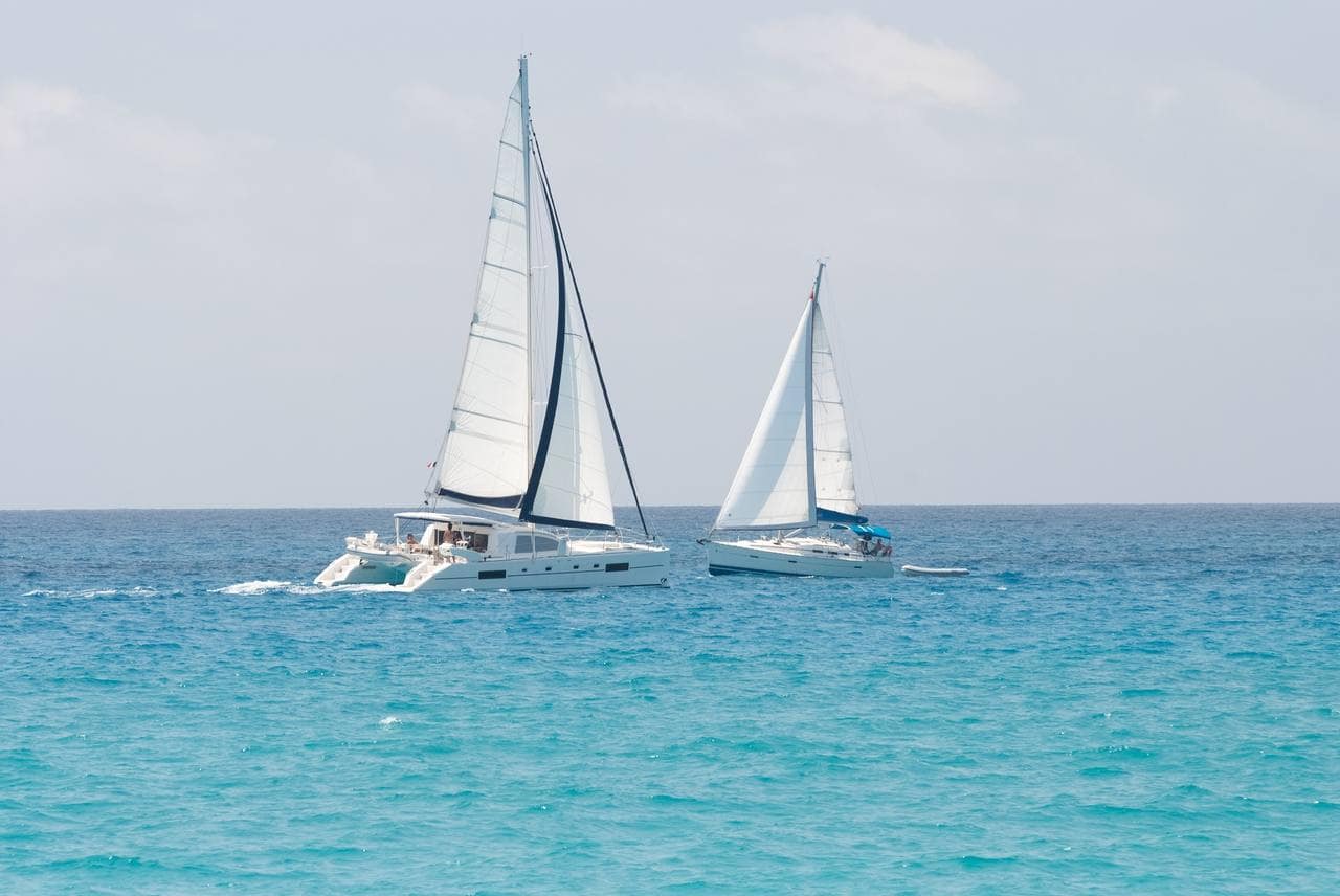Catamaran au large de la côte Ouest