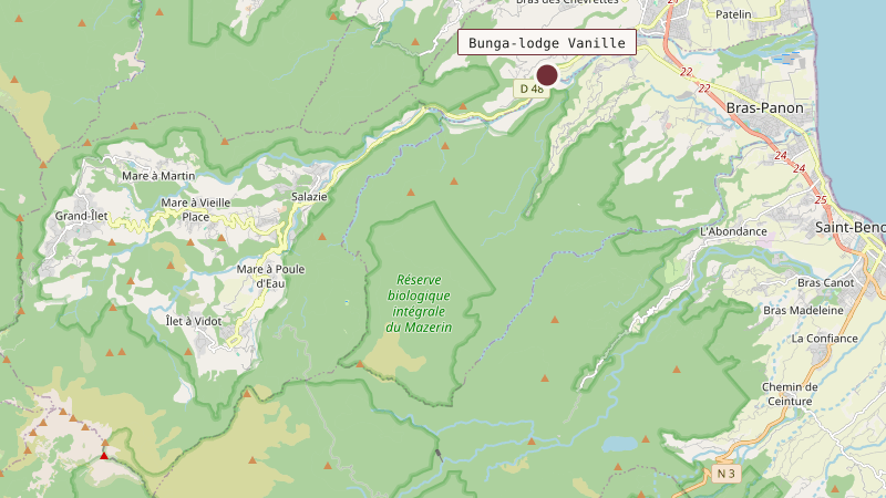 Carte situant Bunga-lodge Vanille