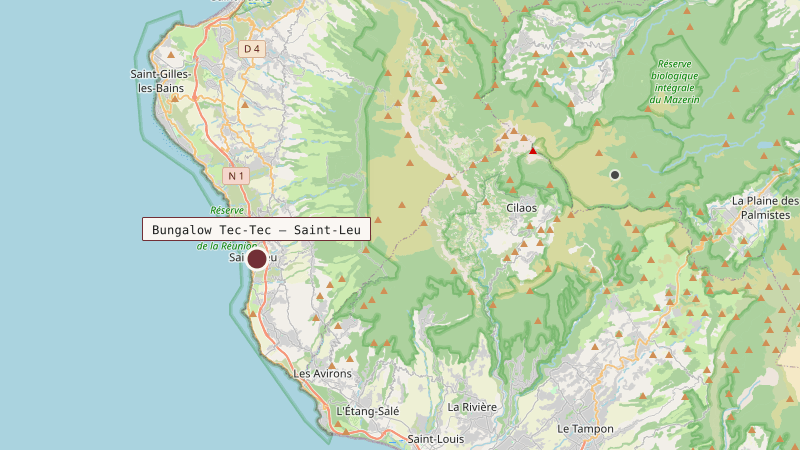 Carte situant Bungalow Tec-Tec — Saint-Leu