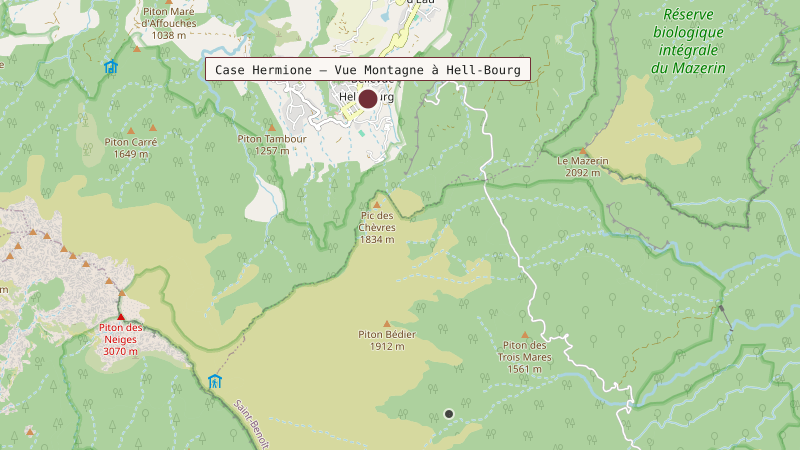Carte situant Case Hermione – Vue Montagne à Hell-Bourg
