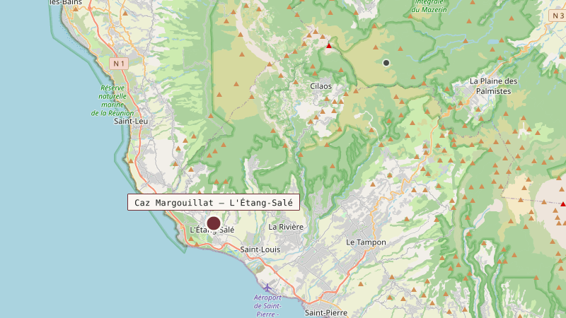 Carte situant Caz Margouillat — L'Étang-Salé