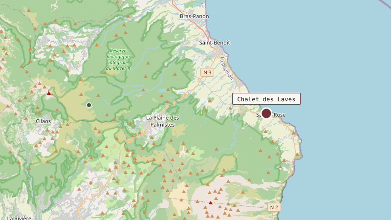 Carte situant Chalet des Laves