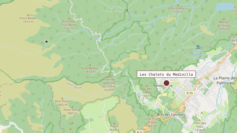 Carte situant Les Chalets du Medinilla