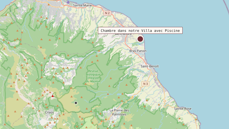 Carte situant Chambre dans notre Villa avec Piscine