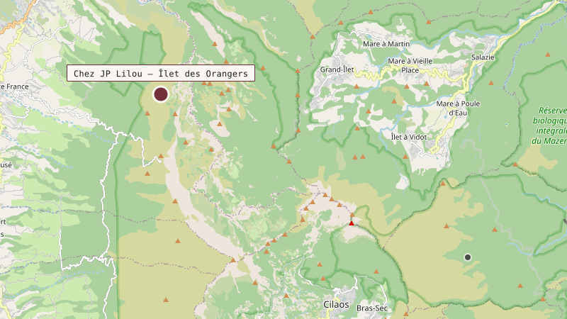 Carte situant Chez JP Lilou — Îlet des Orangers