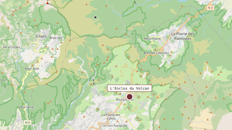 Carte situant L'Enclos du Volcan