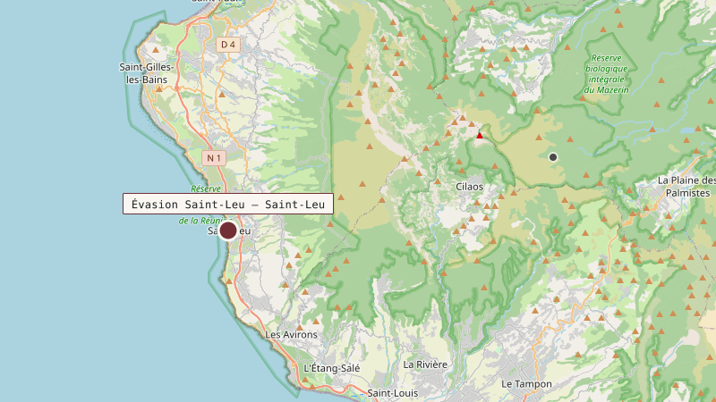 Carte situant Évasion Saint-Leu — Saint-Leu