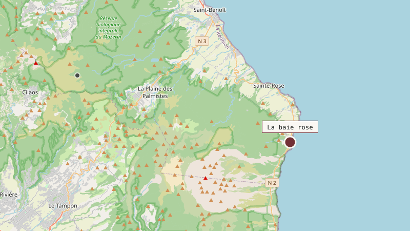 Carte situant La baie rose
