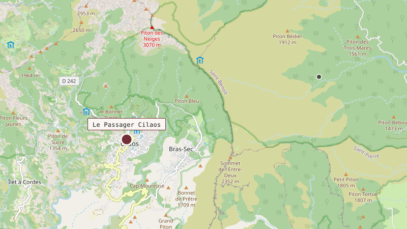 Carte situant Le Passager Cilaos