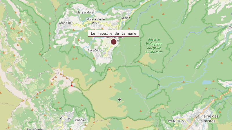 Carte situant Le repaire de la mare