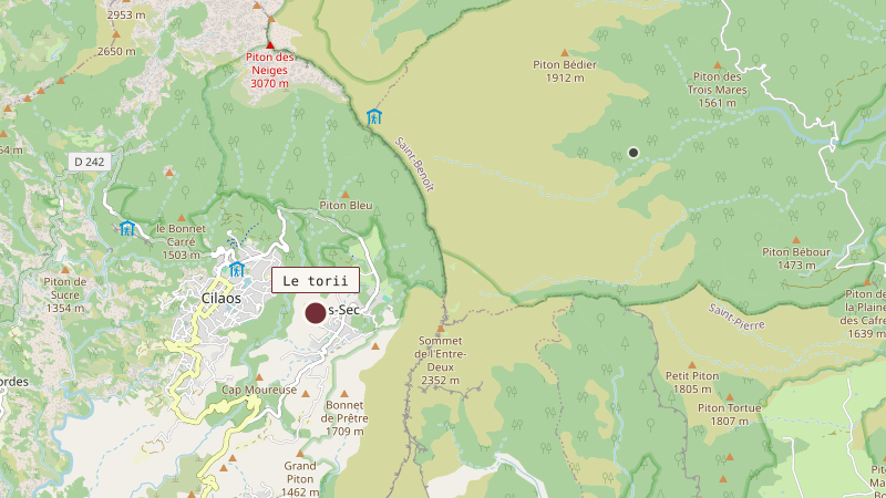 Carte situant Le torii