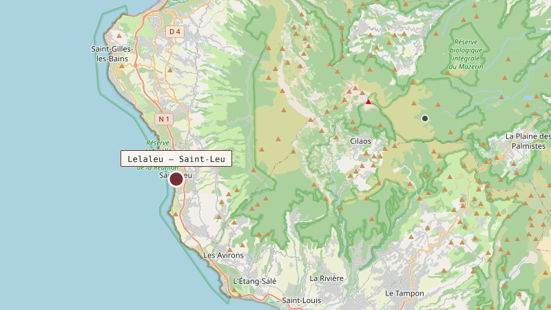 Carte situant Lelaleu — Saint-Leu