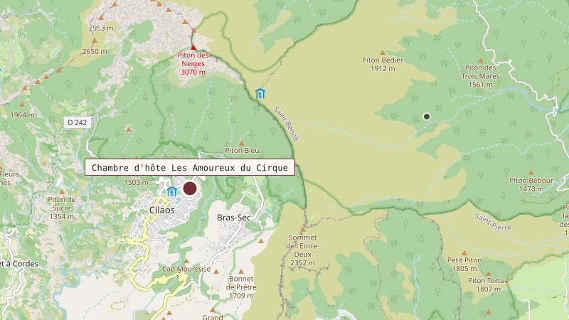 Carte situant Chambre d'hôte Les Amoureux du Cirque