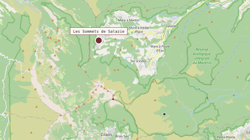 Carte situant Les Sommets de Salazie