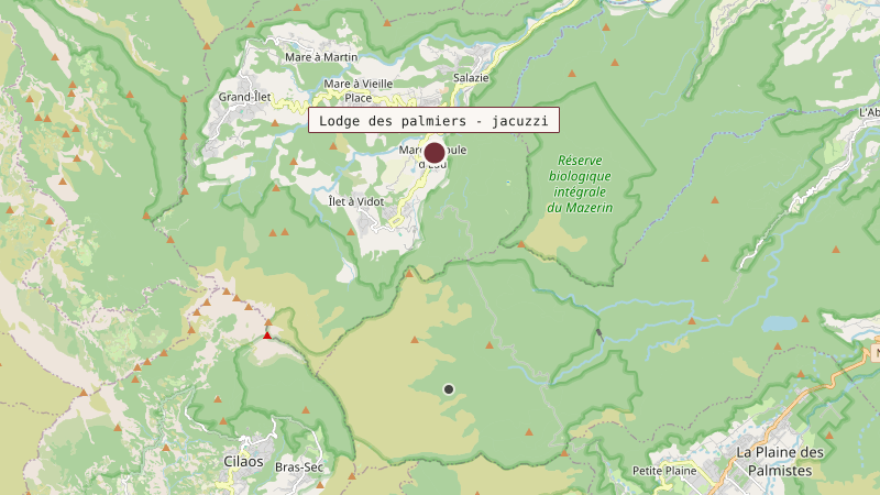 Carte situant Lodge des palmiers - jacuzzi