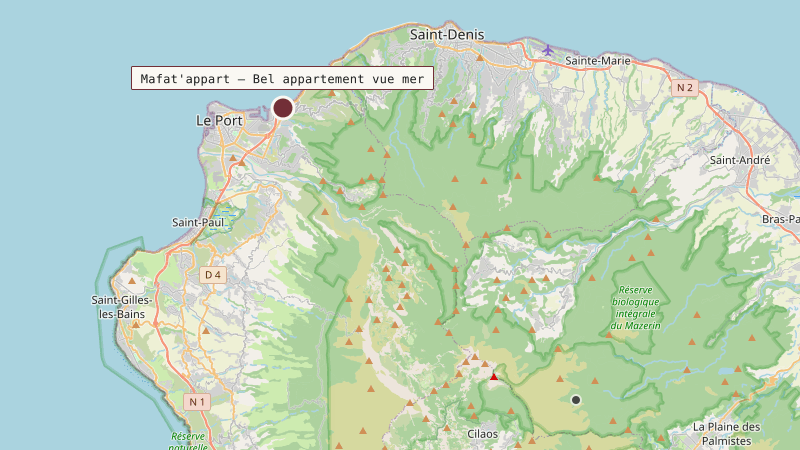 Carte situant Mafat'appart — Bel appartement vue mer