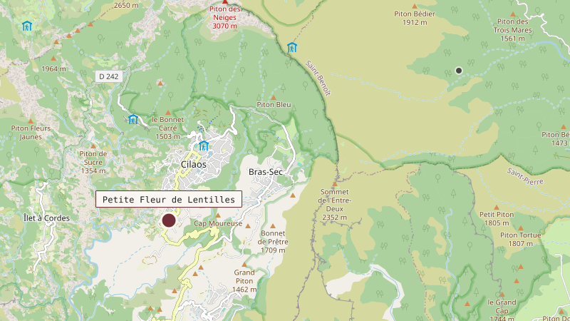 Carte situant Petite Fleur de Lentilles