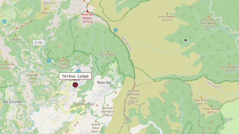 Carte situant Téréva Lodge