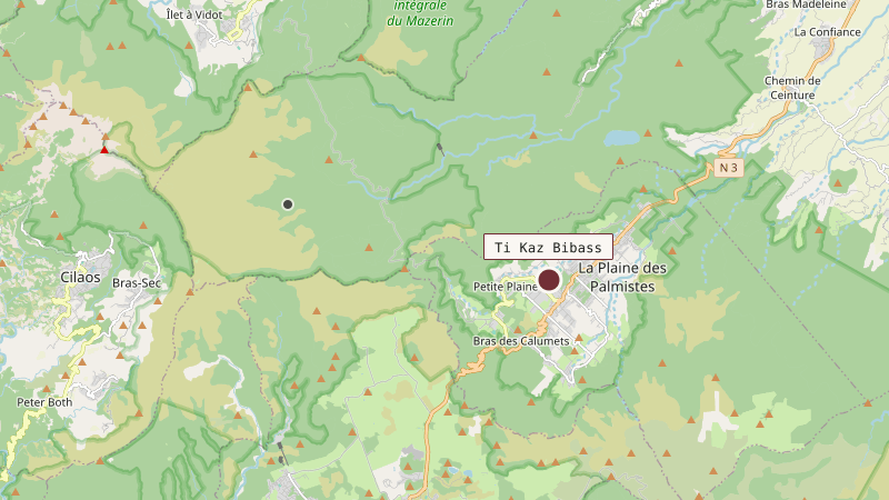 Carte situant Ti Kaz Bibass