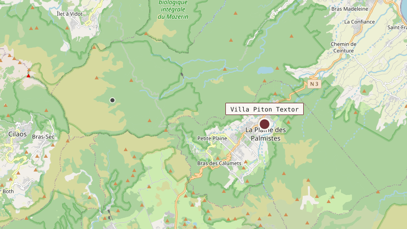 Carte situant Villa Piton Textor